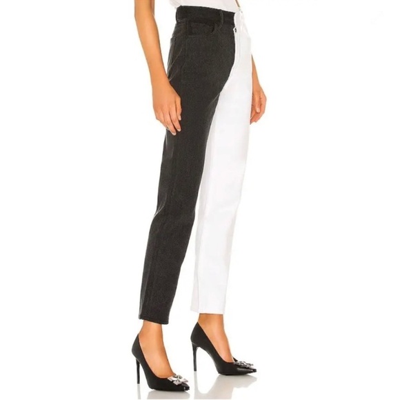 Lovers + Friends Denim - Lovers and Friends ,Black and White Two-Tone Pants